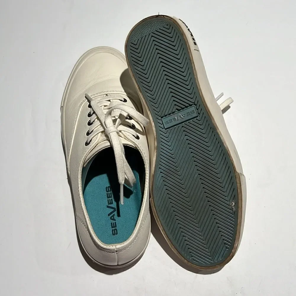 SeaVees‎ Legend Sneaker/white tumbled leather/size 7.  B61